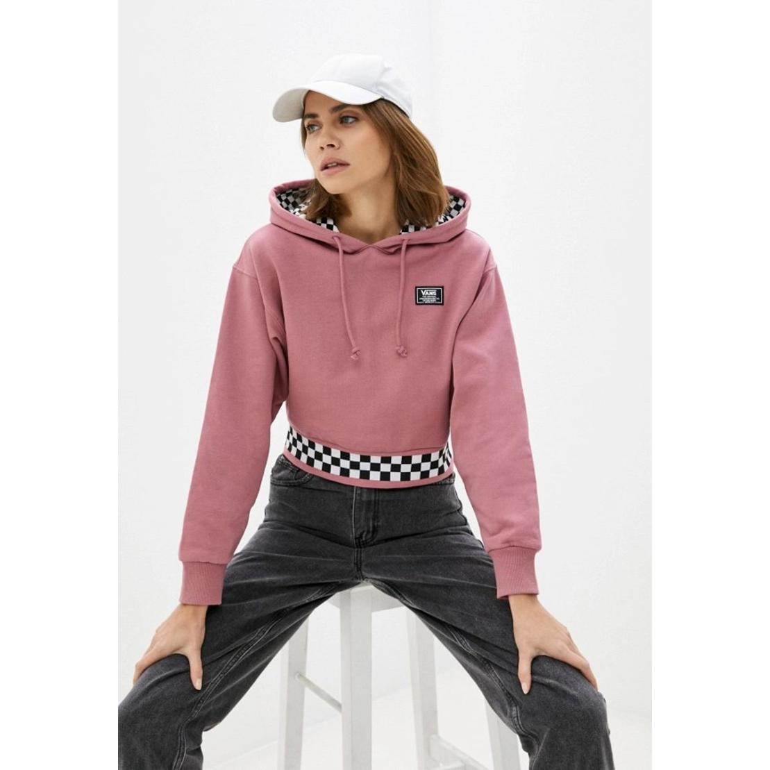Vans Dusty Pink And Checkered Boom Boom 66 Hoodie